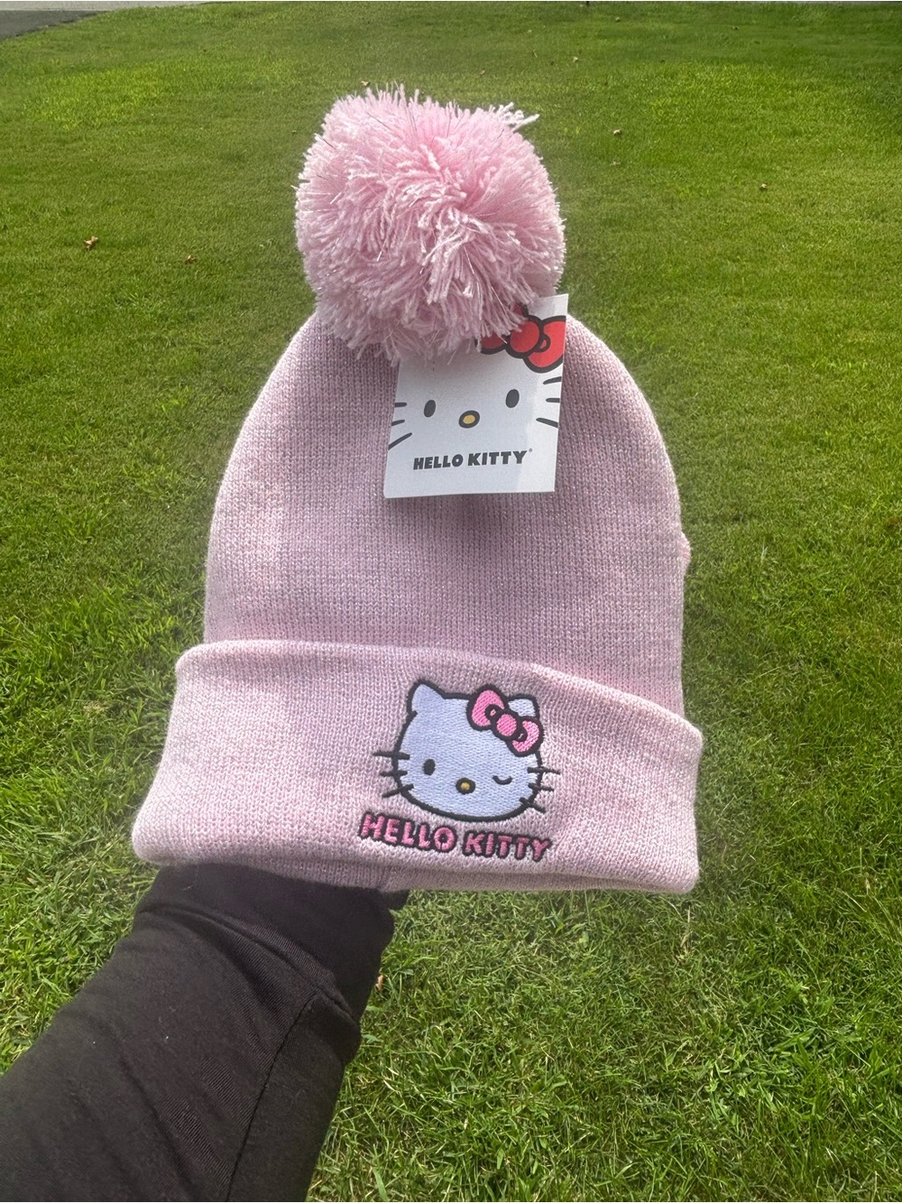 Hello Kitty Kids Pink Pom Beanie Hat ONE SIZE NEW